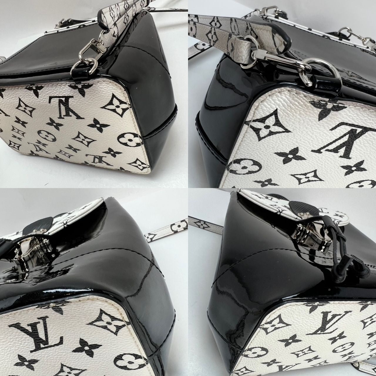 LOUIS VUITTON Hot Springs Backpack White Monogram and Patent Leather