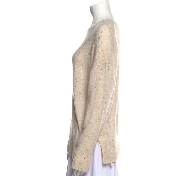 Theory Karenia Crewneck Wool/Cashmere Blend Cream Multi Speckled Womens Sweater