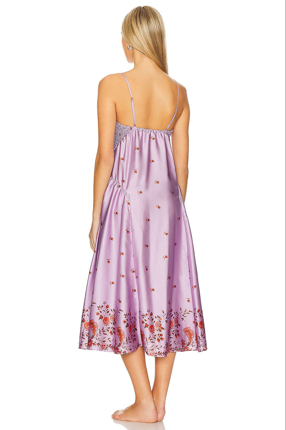 Free People x Intimately FP On My Own Printed Maxi Dress in Lilac Combo