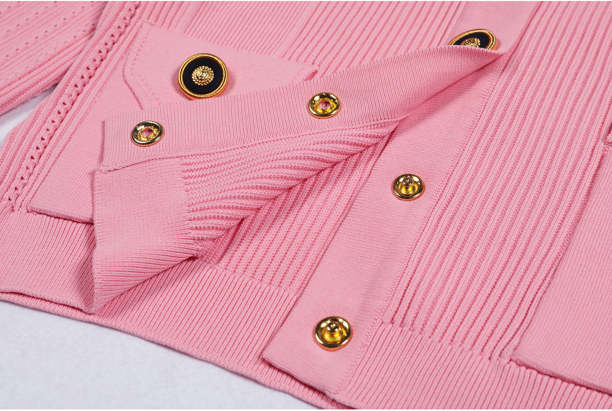 Knitted Coat Cardigan Coat Skirt Set