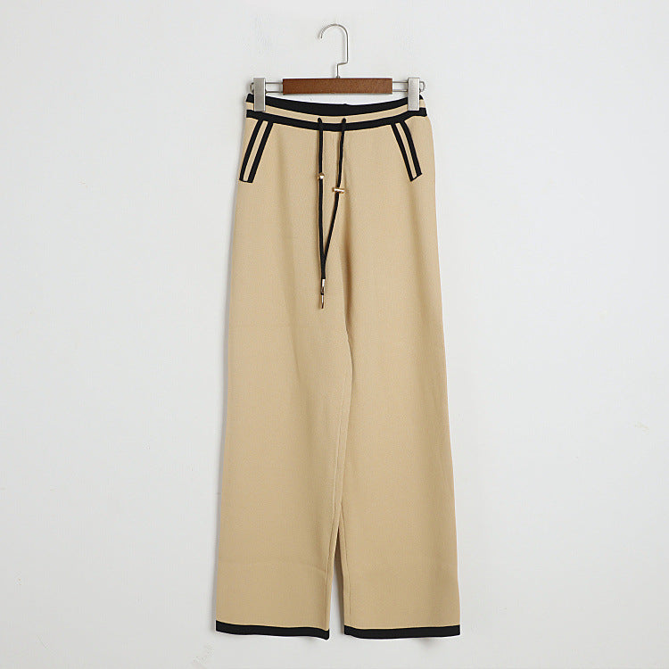 Knitted Cardigan Suspender Trousers Three Piece Set