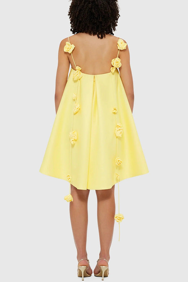 Rose Mini Dress – Sorbet Yellow