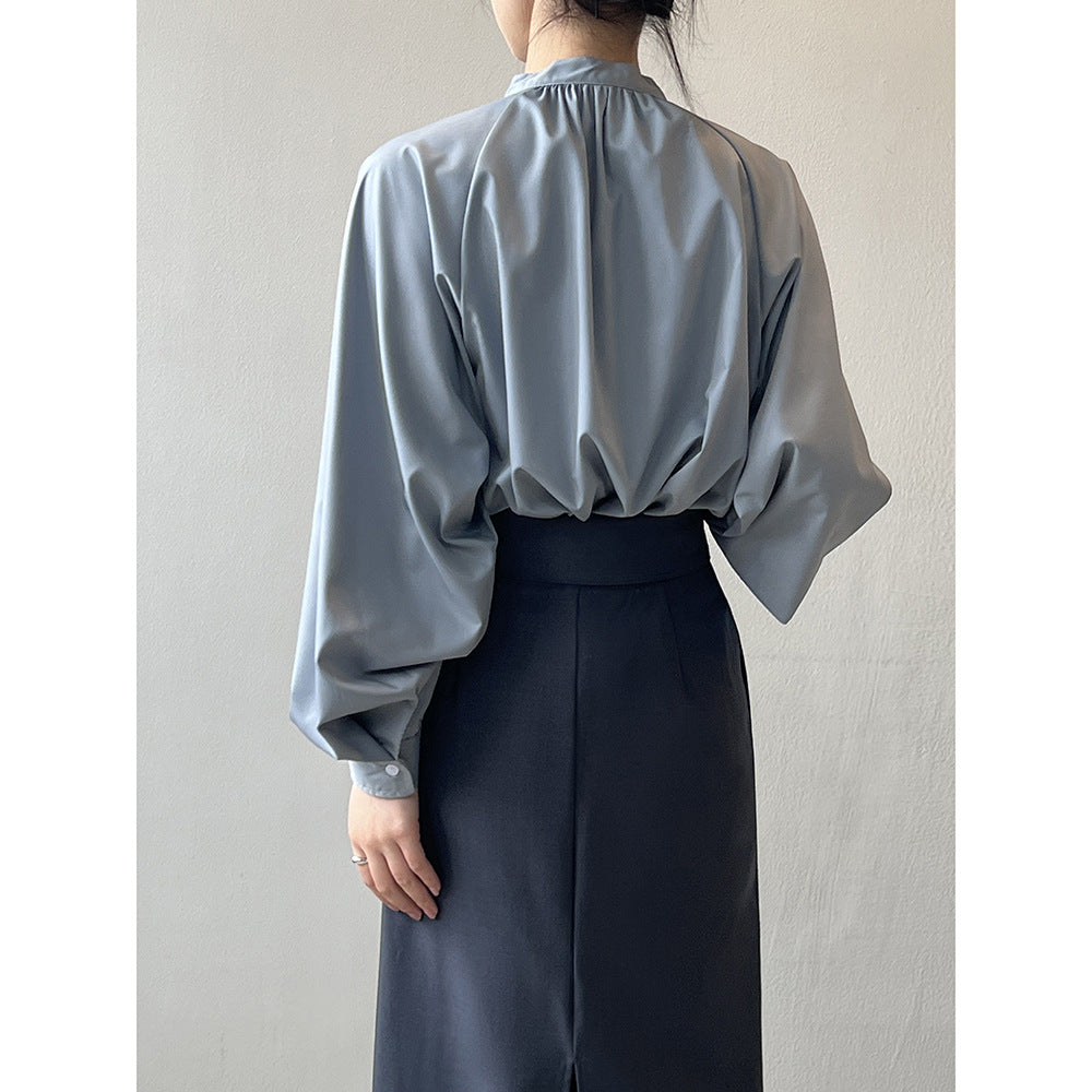 French V neck Shirt Women Spring Casual Lace up Chic Top