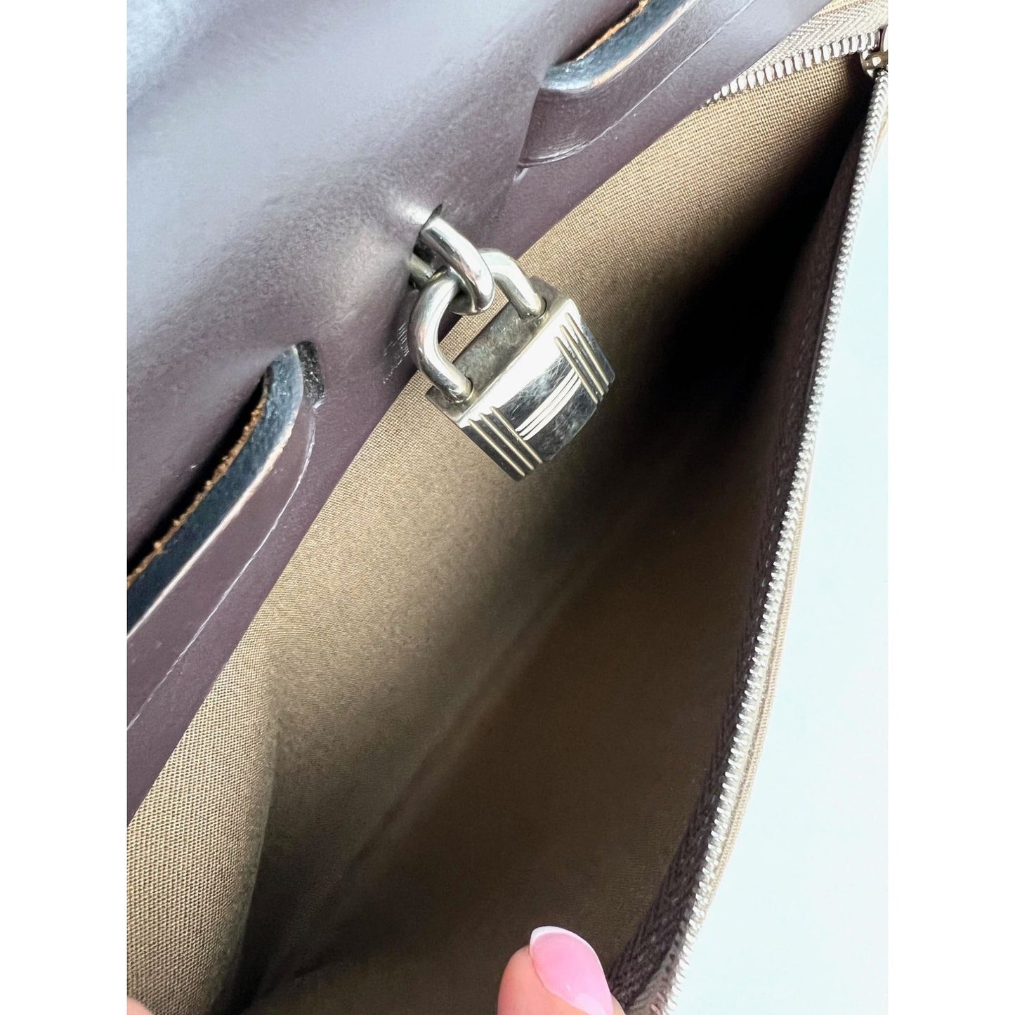 Hermes Toile Vache Hunter Herbag zip 31 PM Etoupe Ebene Shoulder Bag