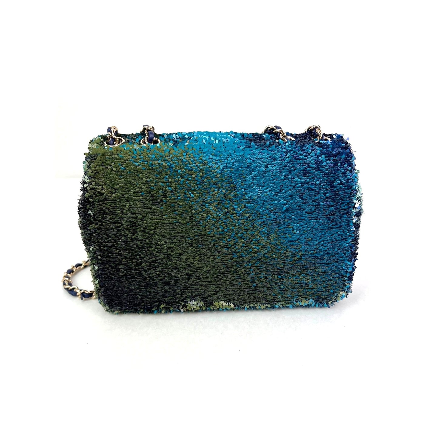 Chanel Shaded Sequins Mini Flap Green, Blue, black Shoulder Bag