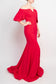 Jovani Off-The-Shoulder Crepe Bodycon Gown