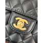 Chanel Calfskin Quilted Strap into Flap Black Burgundy Shoulder Bag