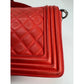 CHANEL Lambskin Quilted Medium Boy Red Flap Bag