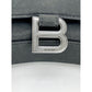 BALENCIAGA Hourglass Wallet On Chain Black Glitter Clutch Shoulder Bag