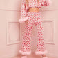 Day Sweet Cropped Print Casual Pajamas Sets