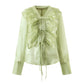 Summer Loose Slimming Overlay Ruffled Blouse