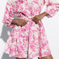 Floral Print Lace Up Nipped Waist Shorts Dress