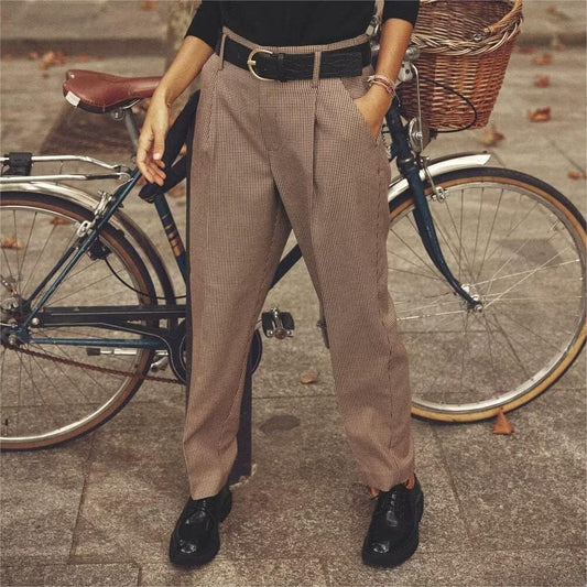 Wide Leg Straight High Waist Cigarette Pants Trousers