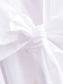 KNOTTED POPLIN SHIRT DRESS WHITE