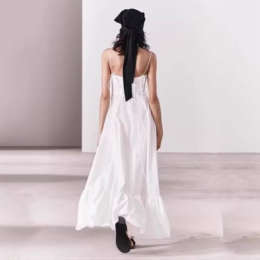 Loose Slimming Laminated Decoration Poplin Dress