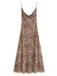 Spring Women Clothing Animal Print Silk Net Dress