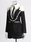 Chic Diamond Beaded Tweed Dress - Black