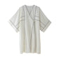 Women Simple Linen Asymmetric Long Sleeve Casual Dress
