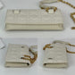 Christian Dior Caro Cannage White Leather Belt Bag Clutch