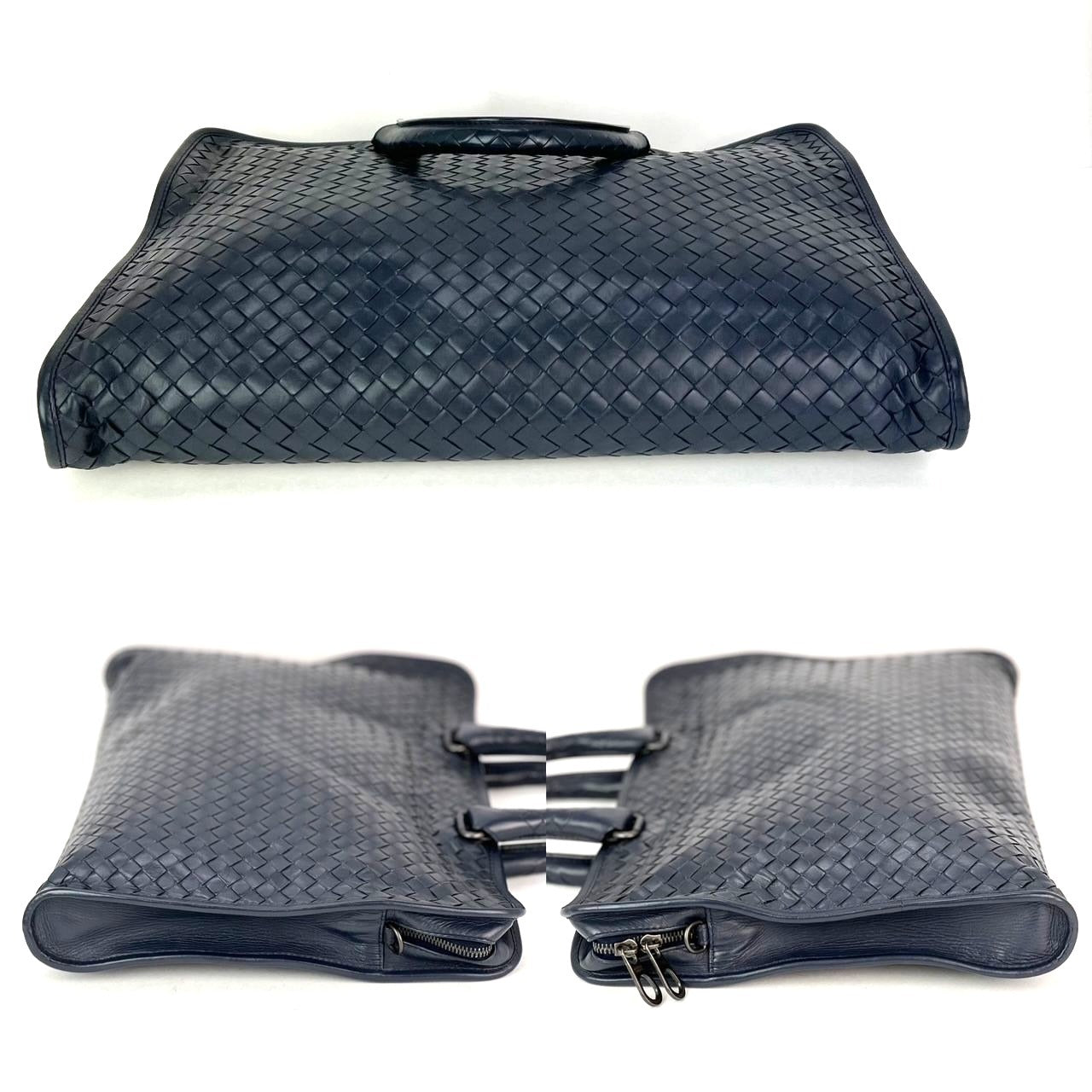 Bottega Veneta Intrecciato Top Zip Briefcase Attache Bag