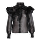Autumn Bow Lace up Stand-up Collar Blouse