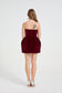 Wine-Red 3D Heart Detail Mini Dress – Sexy Women’s Party Fit