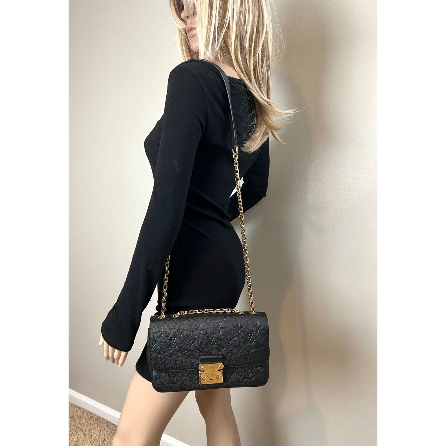 Louis Vuitton Marceau NM Black Empriente Leather Shoulder Bag