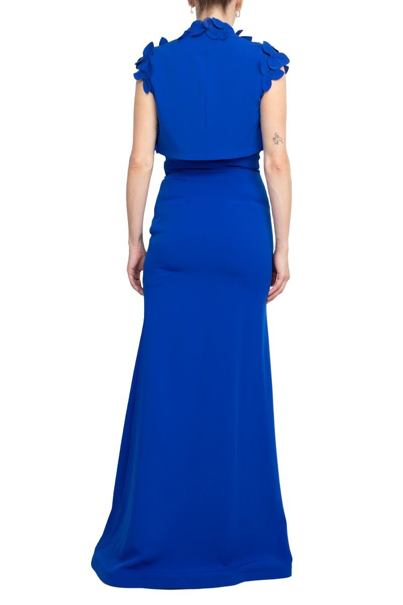 Alberto Makali Strapless Sweetheart Neck Mermaid Scuba Gown with Matching Bolero