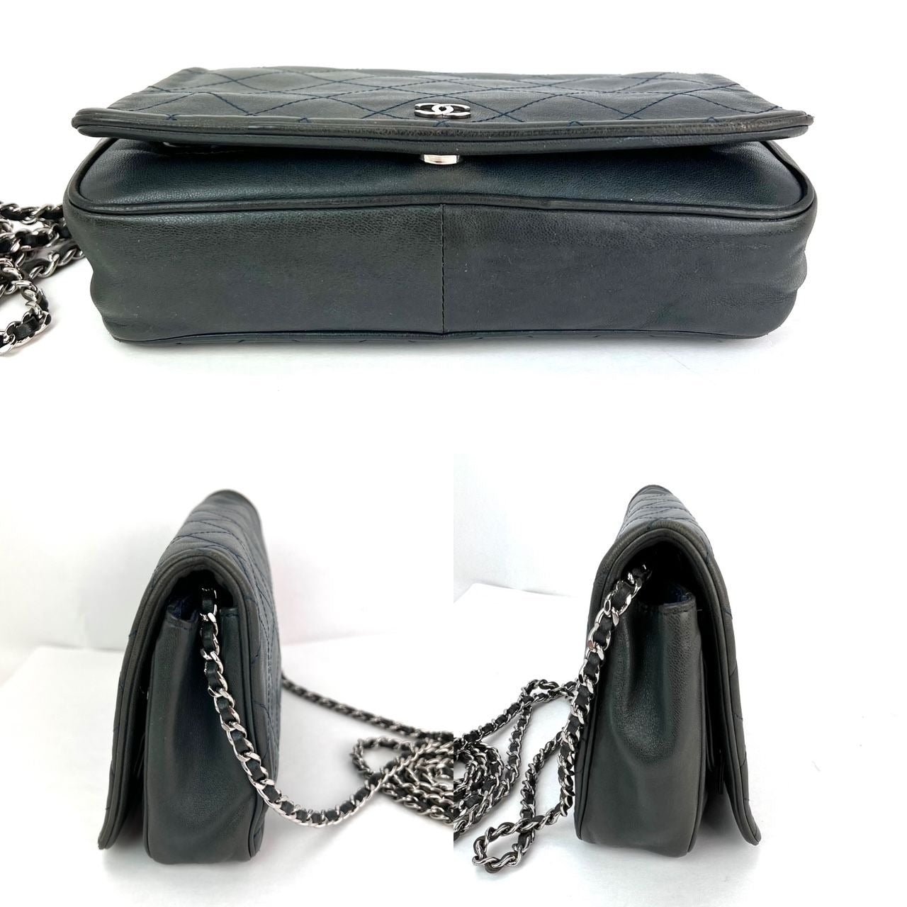 Chanel Quilted Lambskin Stitched Wallet on a Chain Crossbody Bag