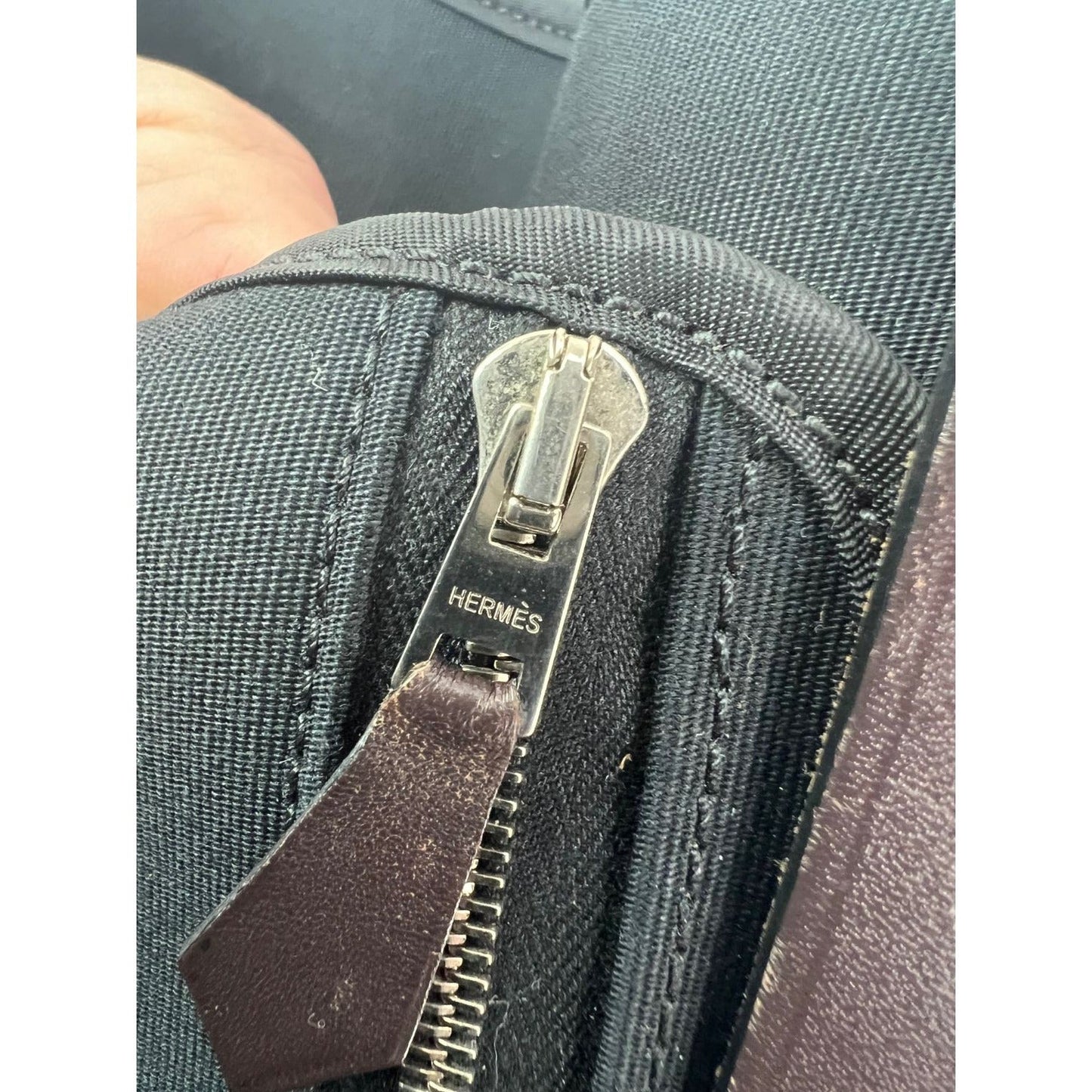 Hermes Toile vache Hunter Herbag zip 31 PM Black Ebene Shoulder Bag