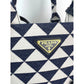 Prada Small Symbole Embroidered Fabric Handbag