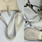 Hermes Taurillon Clemence evelyne TPM Nata White Crossbody Bag