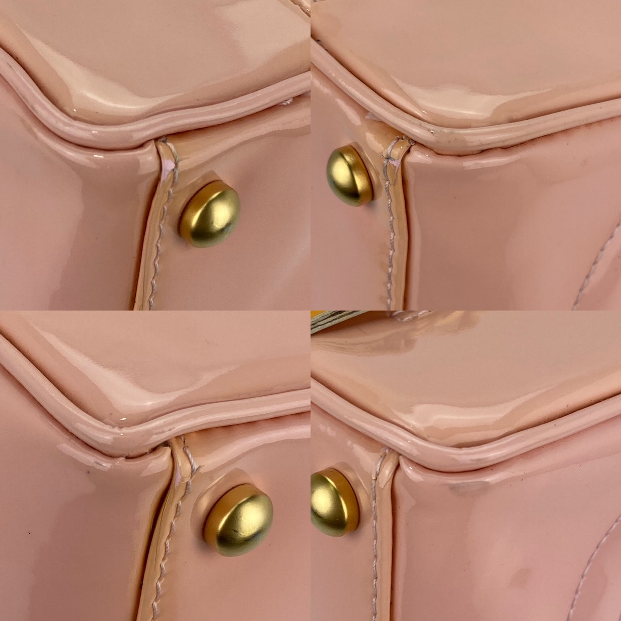 Chanel Triple CC Logo Medium Pink Patent Leather Tote Shoulder Bag Pre owned