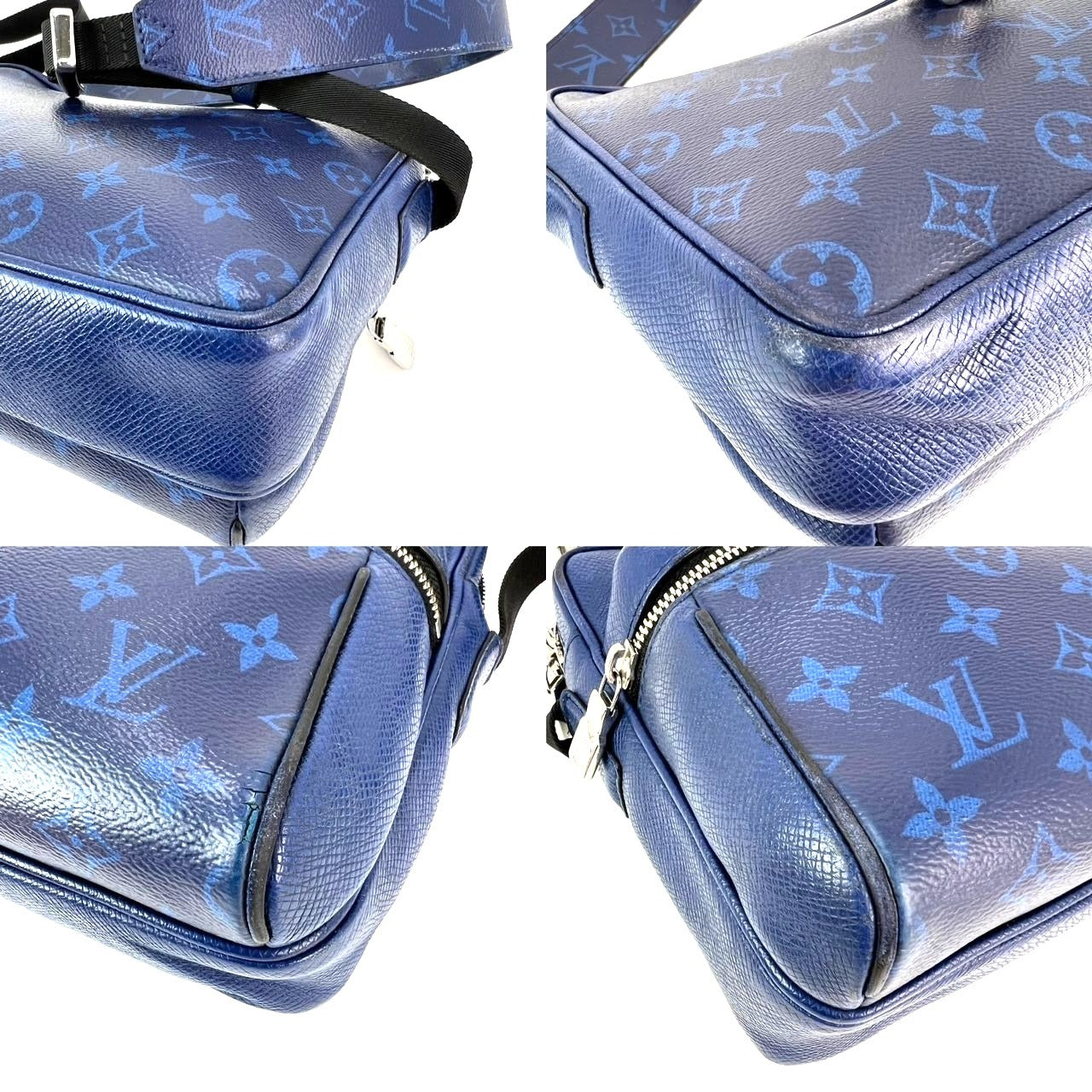 LOUIS VUITTON Taigarama Outdoor Blue Messenger Bag