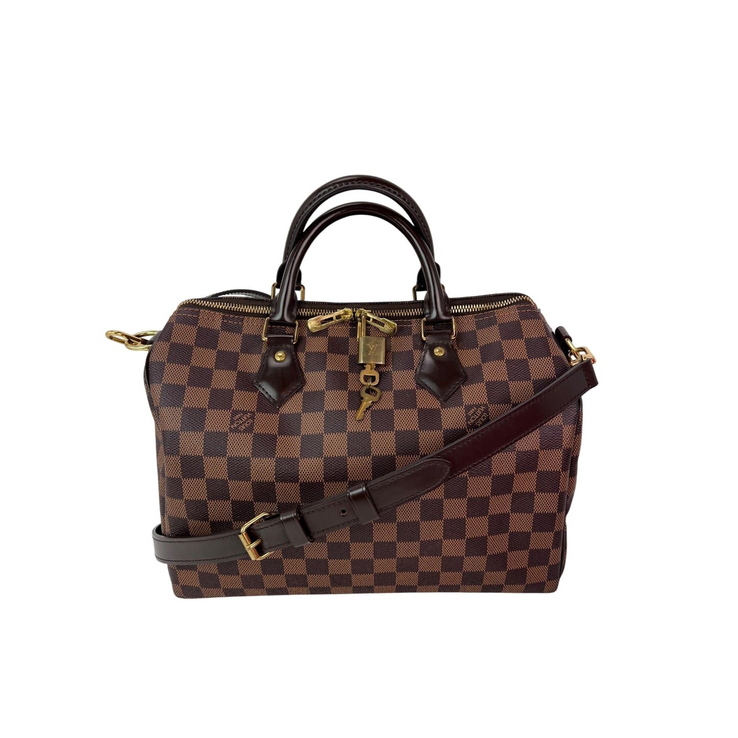 LOUIS VUITTON Speedy 30 Bandouliere Damier Ebene Satchel Hand Bag