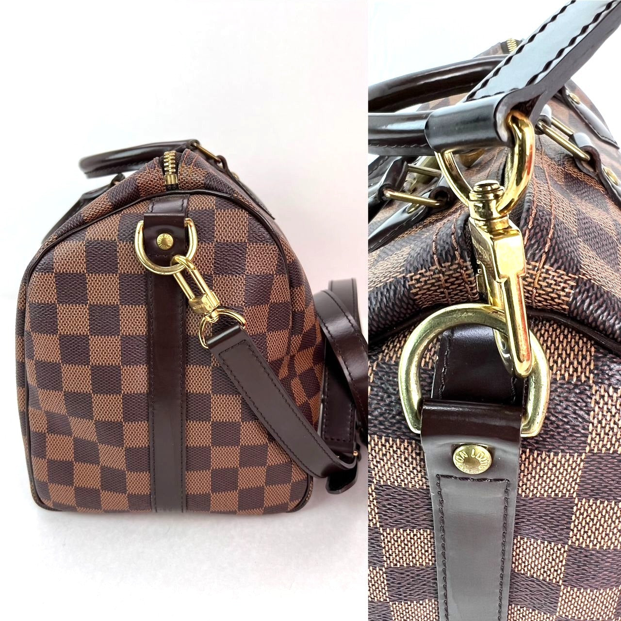 LOUIS VUITTON Speedy 30 Bandouliere Damier Ebene Satchel Hand Bag