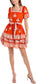 Boden Square Neck Red & White Embroidered Puff Sleeve Rara Dress 8