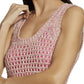 Derek Lam 10 Crosby Eliana Crochet Sweater Tank Dress pink Size L