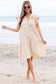 Jet Stream Linen Embroidery Pom Pom Short Dress