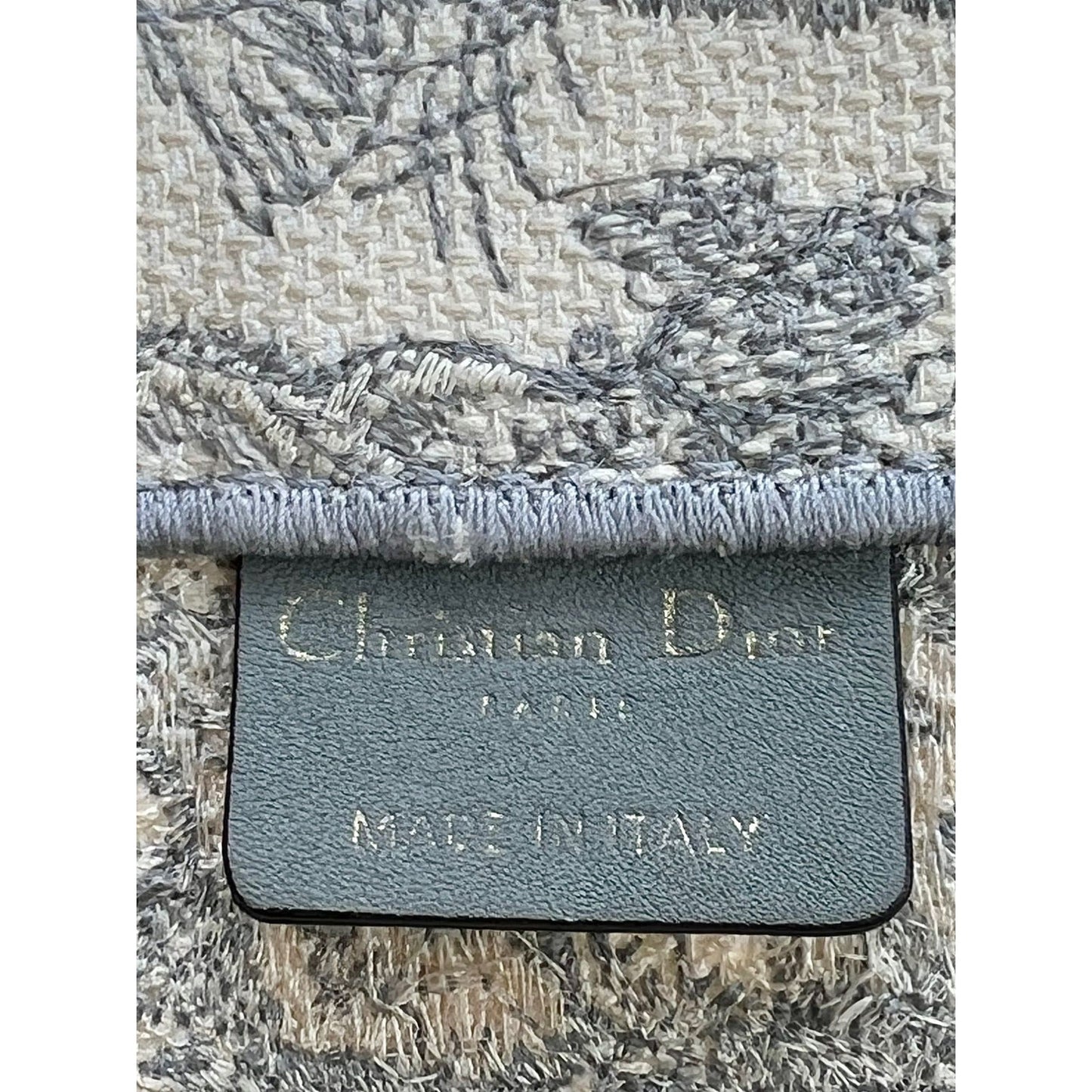 CHRISTIAN DIOR Medium Dior Book Gray Embroidery Tote