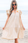 Jet Stream Linen Embroidery Pom Pom Short Dress
