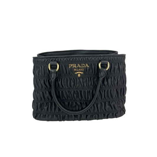 Prada Nappa Gaufre Black Leather Shoulder Crossbody Bag SOLD