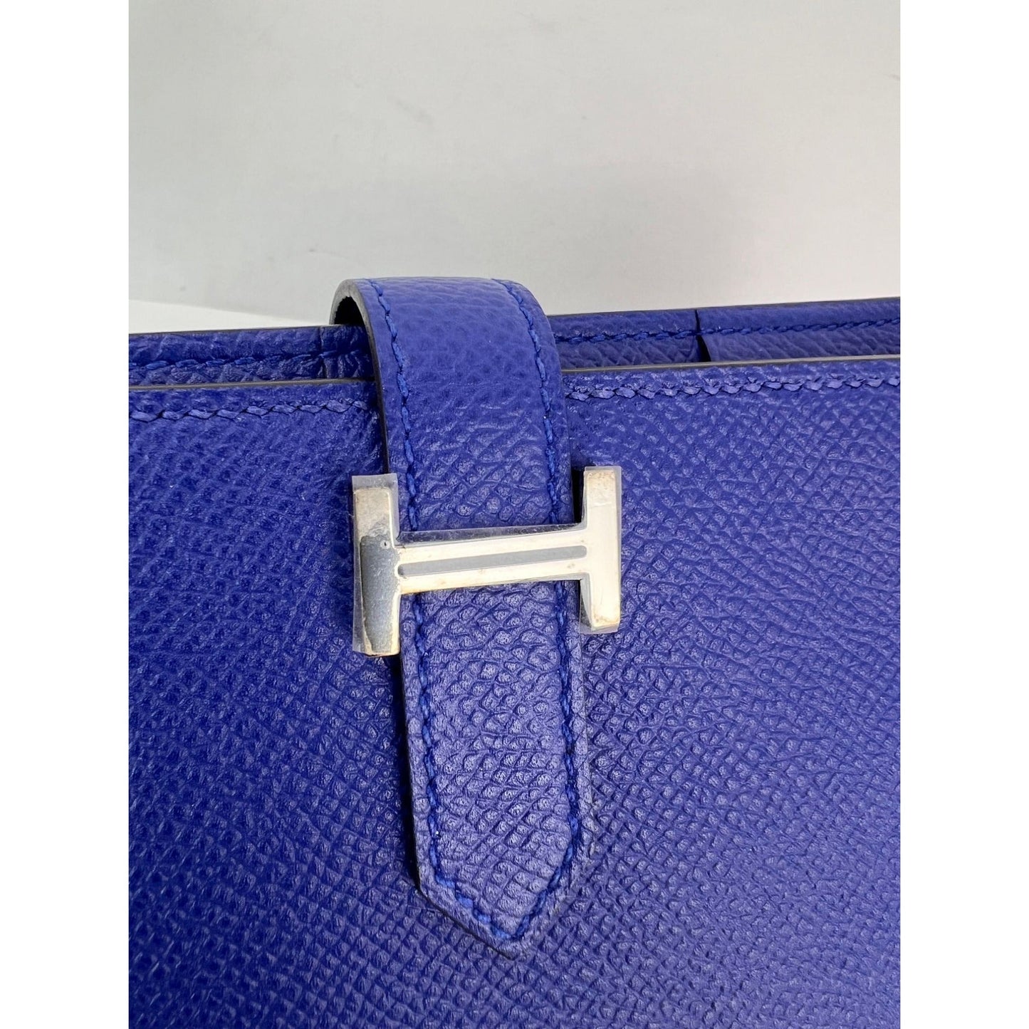 Hermes Long Epson Bearn Gusset Electrique Bleu Wallet