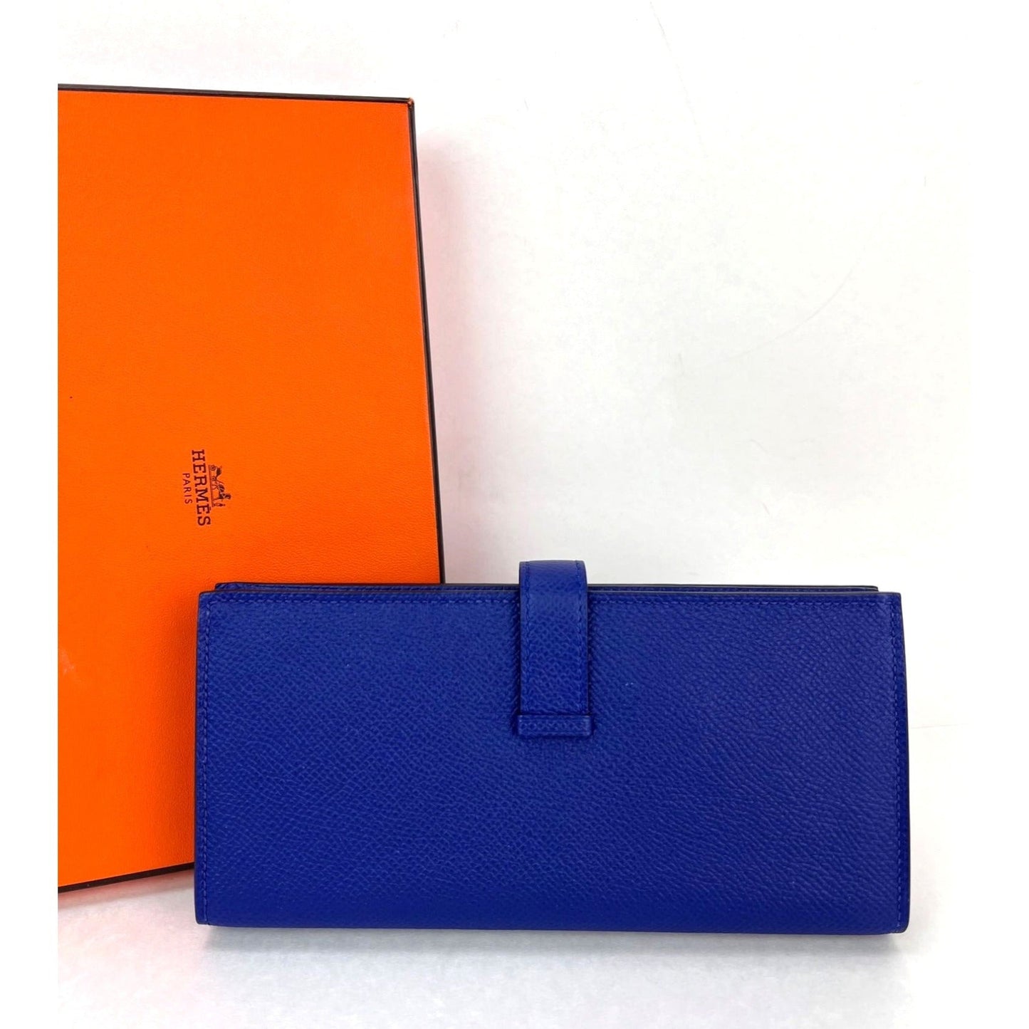 Hermes Long Epson Bearn Gusset Electrique Bleu Wallet