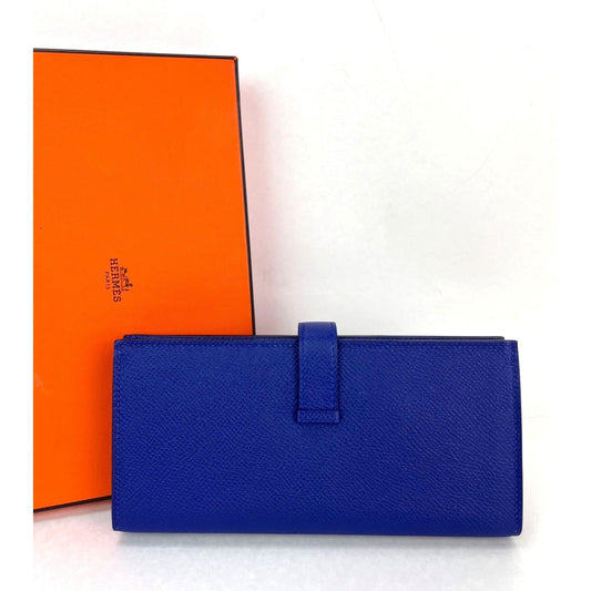 Hermes Long Epson Bearn Gusset Electrique Bleu Wallet