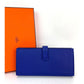 Hermes Long Epson Bearn Gusset Electrique Bleu Wallet
