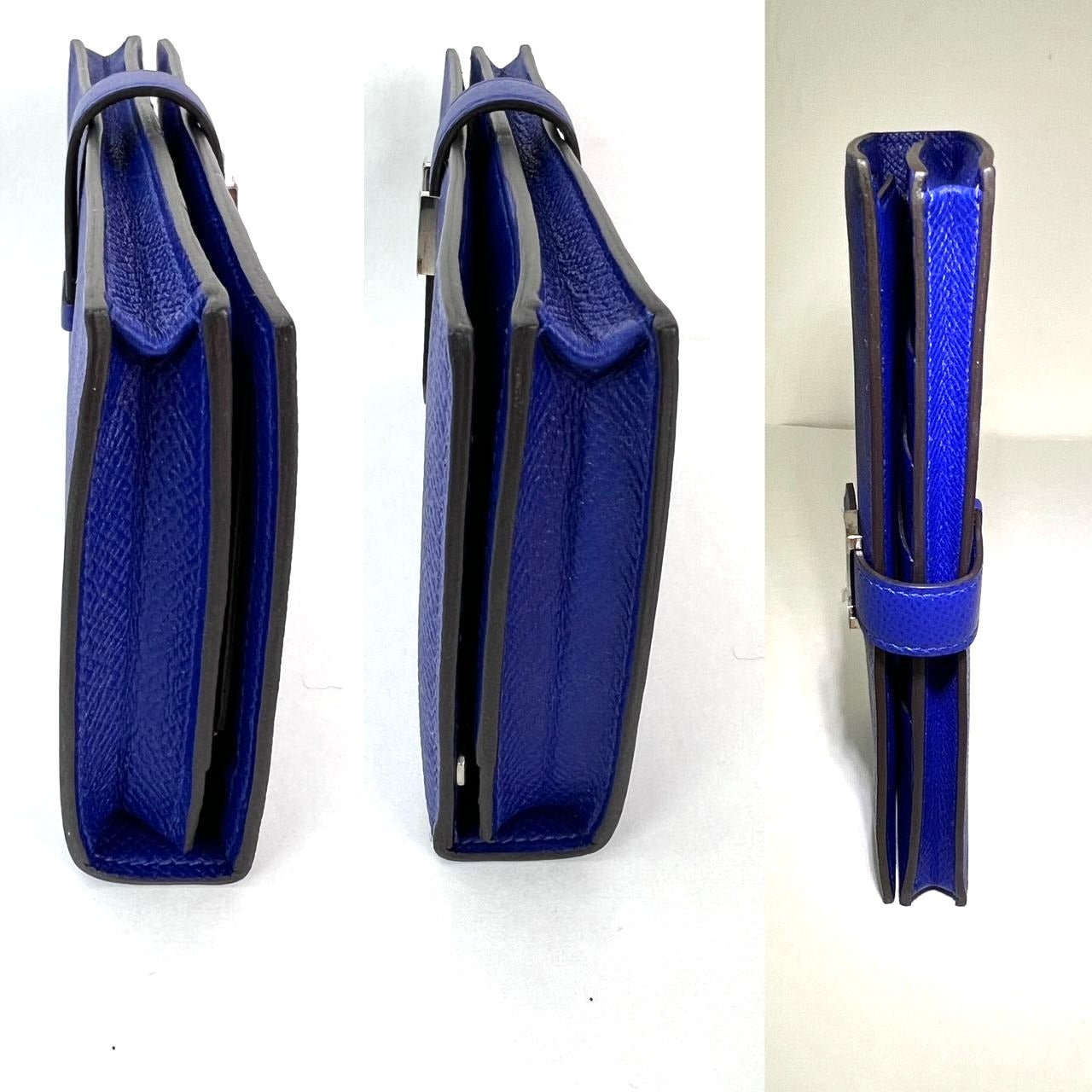 Hermes Long Epson Bearn Gusset Electrique Bleu Wallet