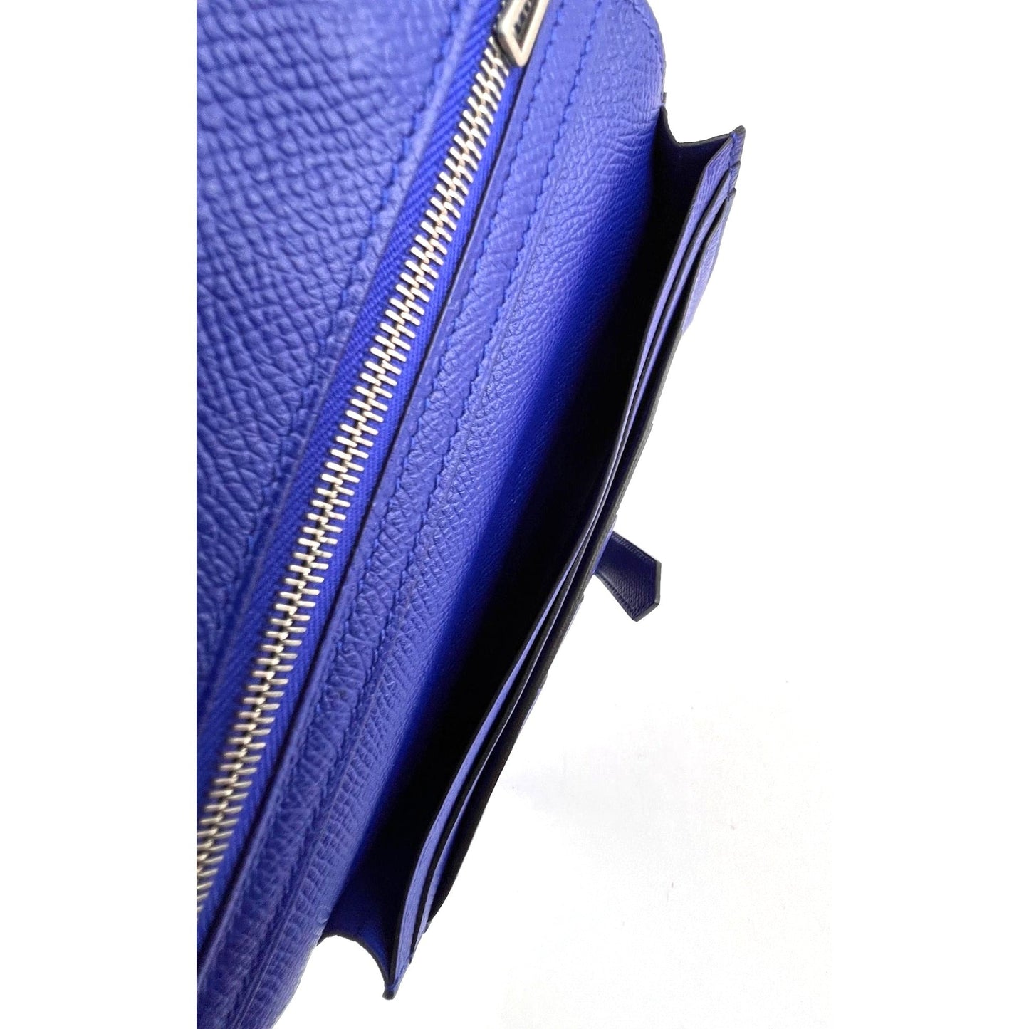 Hermes Long Epson Bearn Gusset Electrique Bleu Wallet
