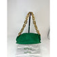 Bottega Veneta Green Chain Leather Pouch Bag  Clutch