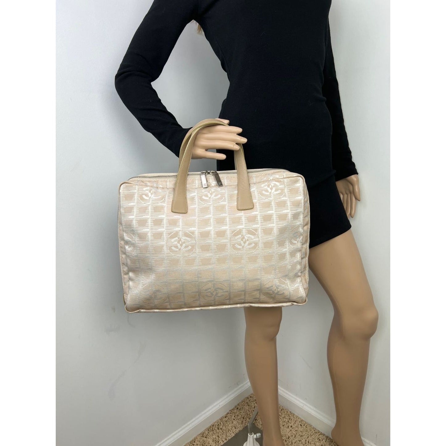 Chanel Canvas Nylon Travel Briefcase Attache Bag 